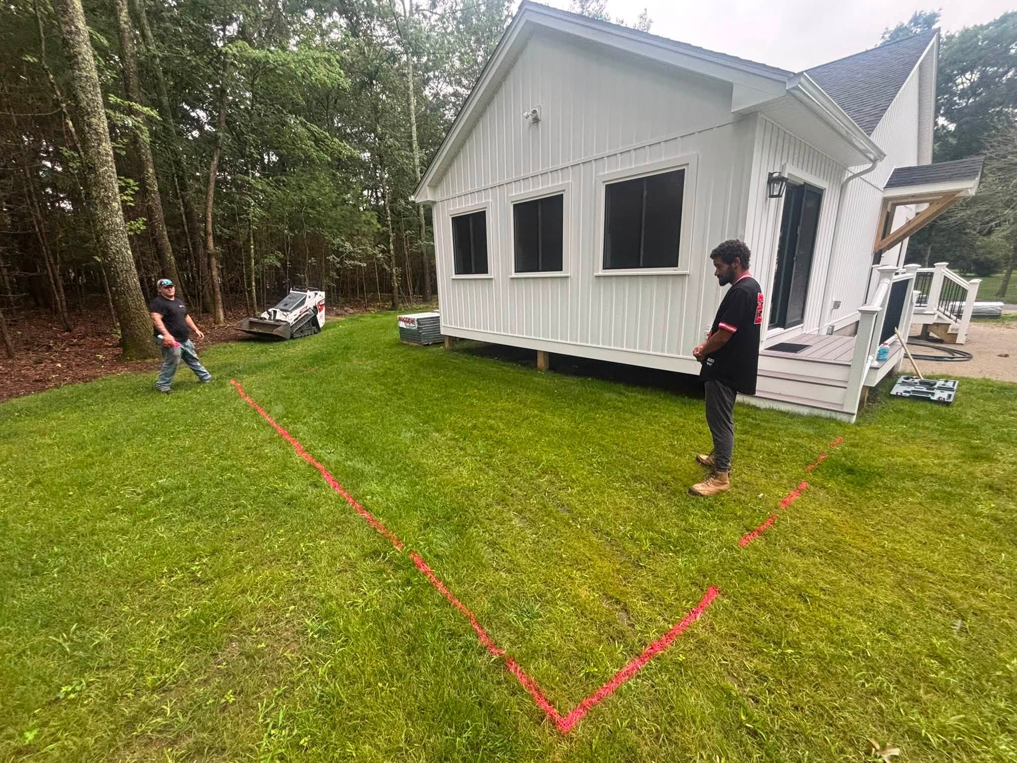 Site before patio and walkway installation — Charlton, MA